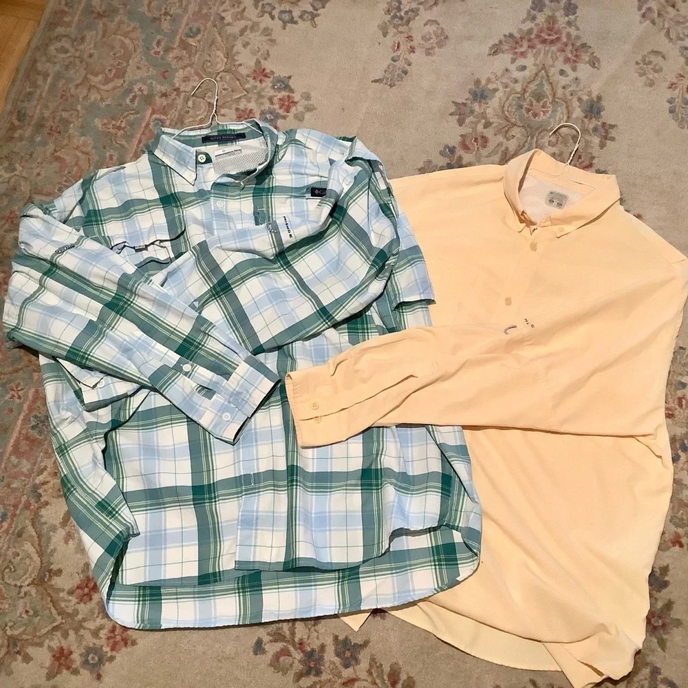 Pair of Columbia PFG (performance fishing gear) Long Sleeve Shirts Sz XL/TG